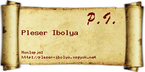 Pleser Ibolya névjegykártya